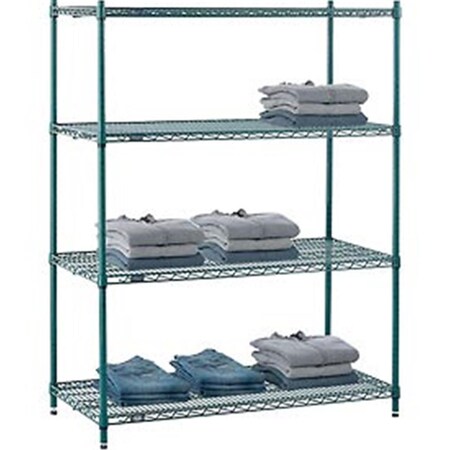 Designed To Furnish 48 x 24 x 63 in. Nexel Poly-Z-Brite Wire Shelving, Green DE2976185